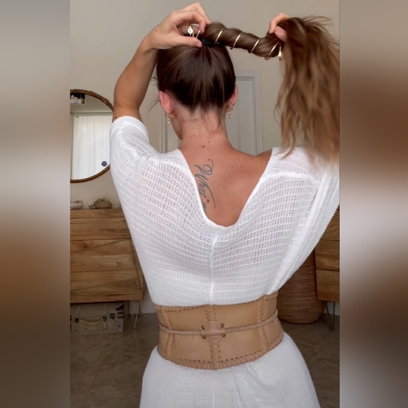Free People Selena leather corset belt